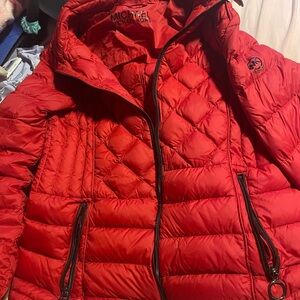 Michael Kors Women's Vibrant Red Puffer Jacket